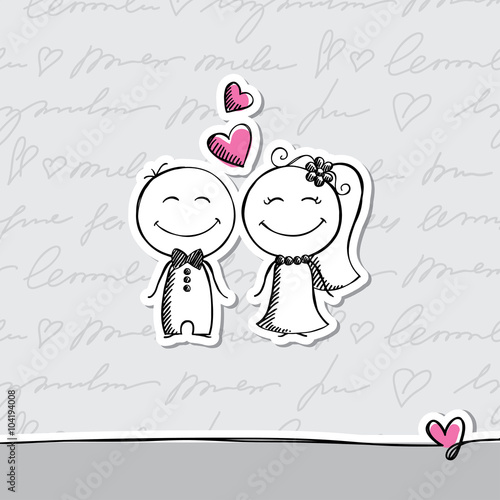 hand drawn wedding couple