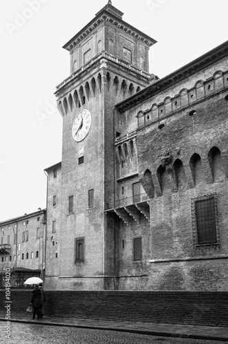 Ferrara, the Estense Castle detail. 