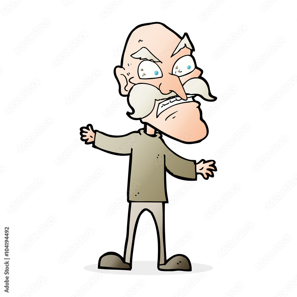 Fototapeta premium cartoon angry old man