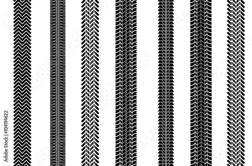 Set wheel track asphalt, vector