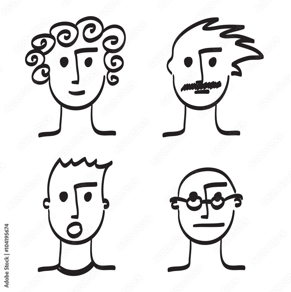 Hand drawn man face vector illustration icon. Hand drawn man face vector illustration icon.