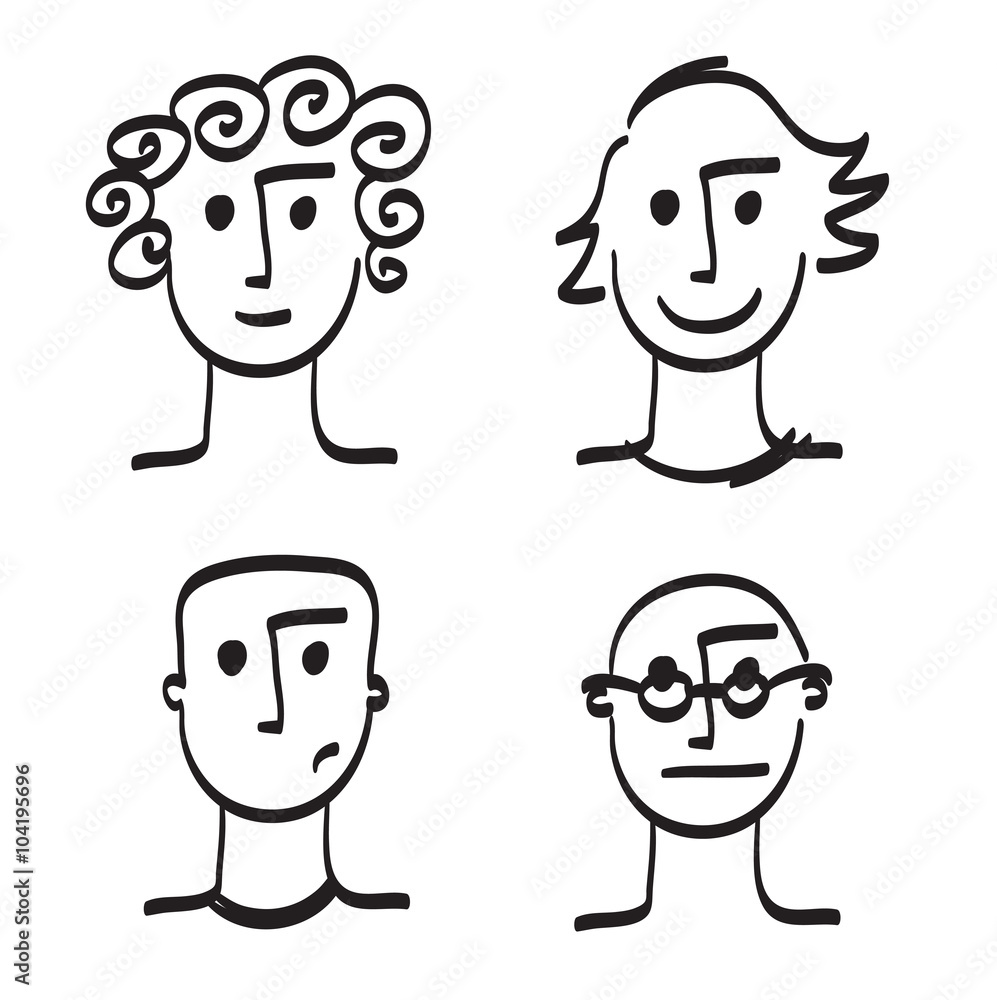 Hand drawn man face vector illustration icon. Hand drawn man face vector illustration icon.