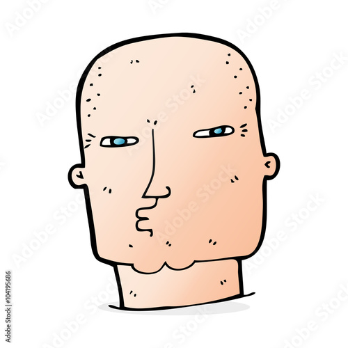 cartoon bald tough guy