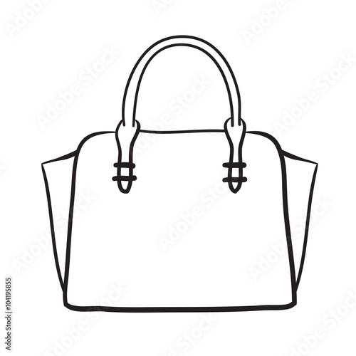 Woman handbag hand drawn vector fashion illustration .