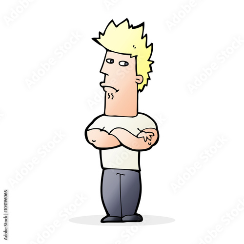 cartoon man sulking