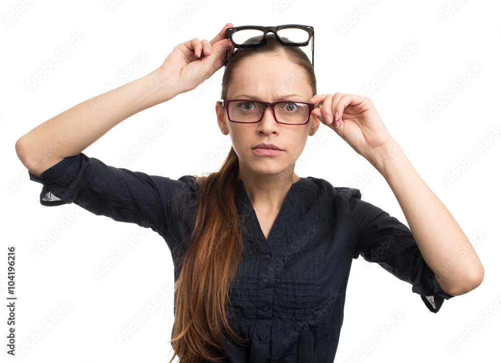 serious Nerd woman serious Nerd woman
