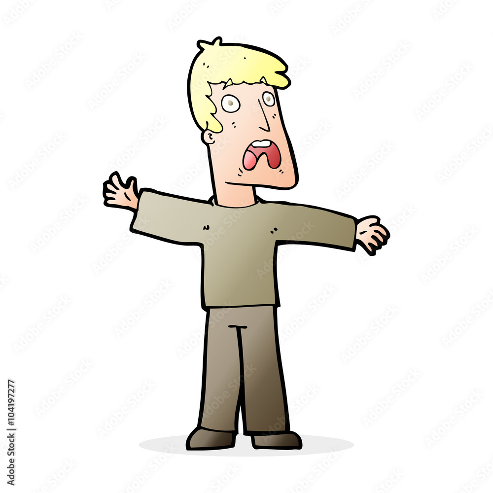 cartoon frightened man cartoon frightened man