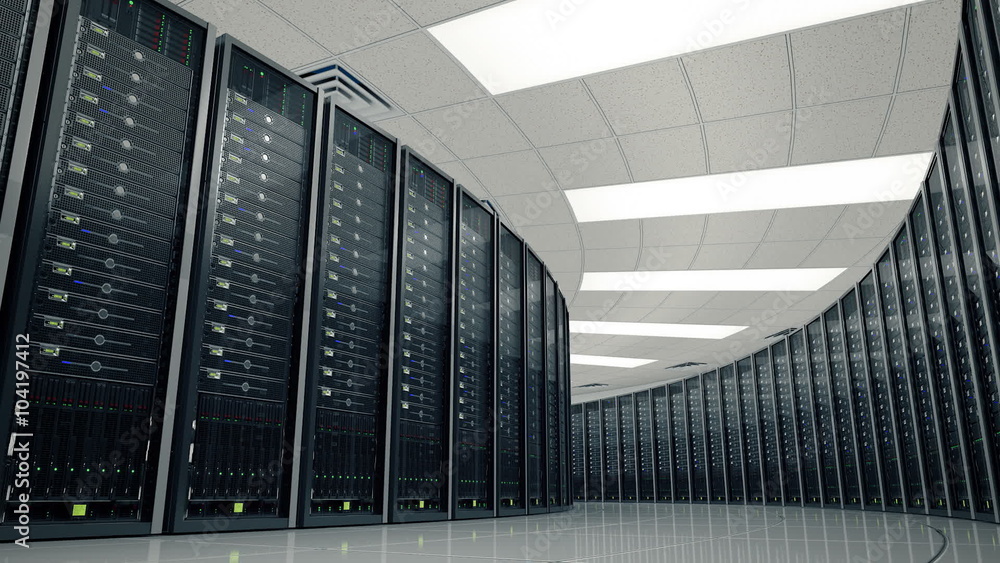 Seamlessly looping animation of rack servers in datacenter vídeo de ...