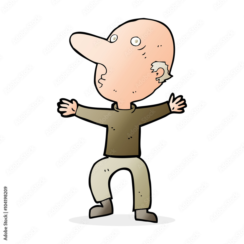 Fototapeta premium cartoon worried middle aged man