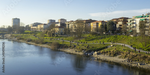 Pavia, the Ticino river shores. Color image