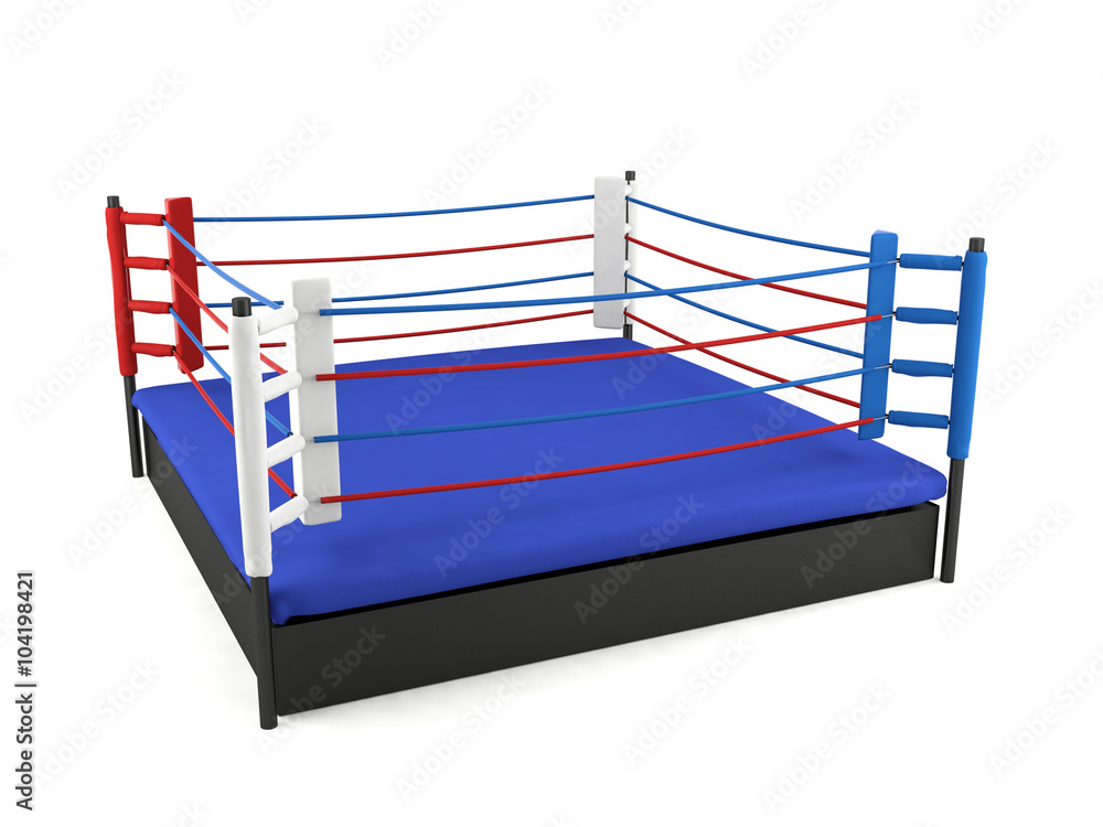 Boxing ring isolated on white background Boxing ring isolated on white background