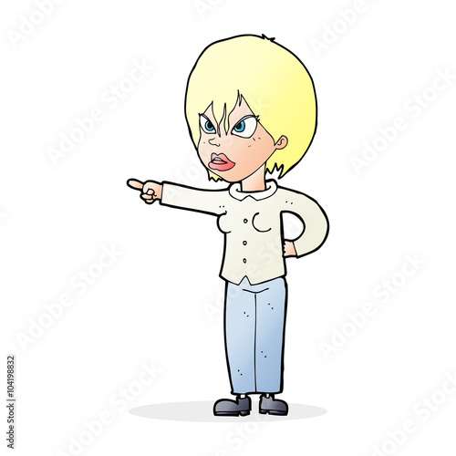 cartoon woman accusing