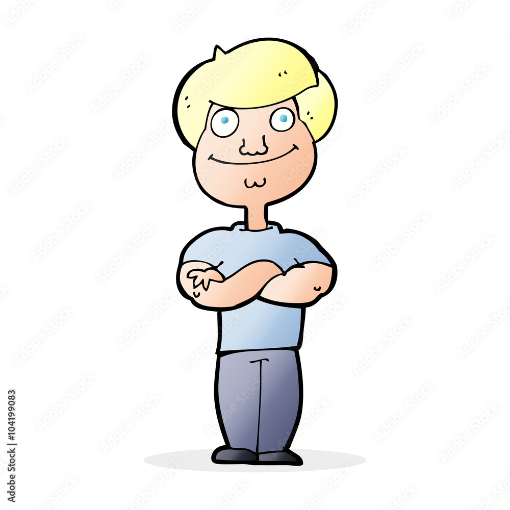 Obraz premium cartoon happy man