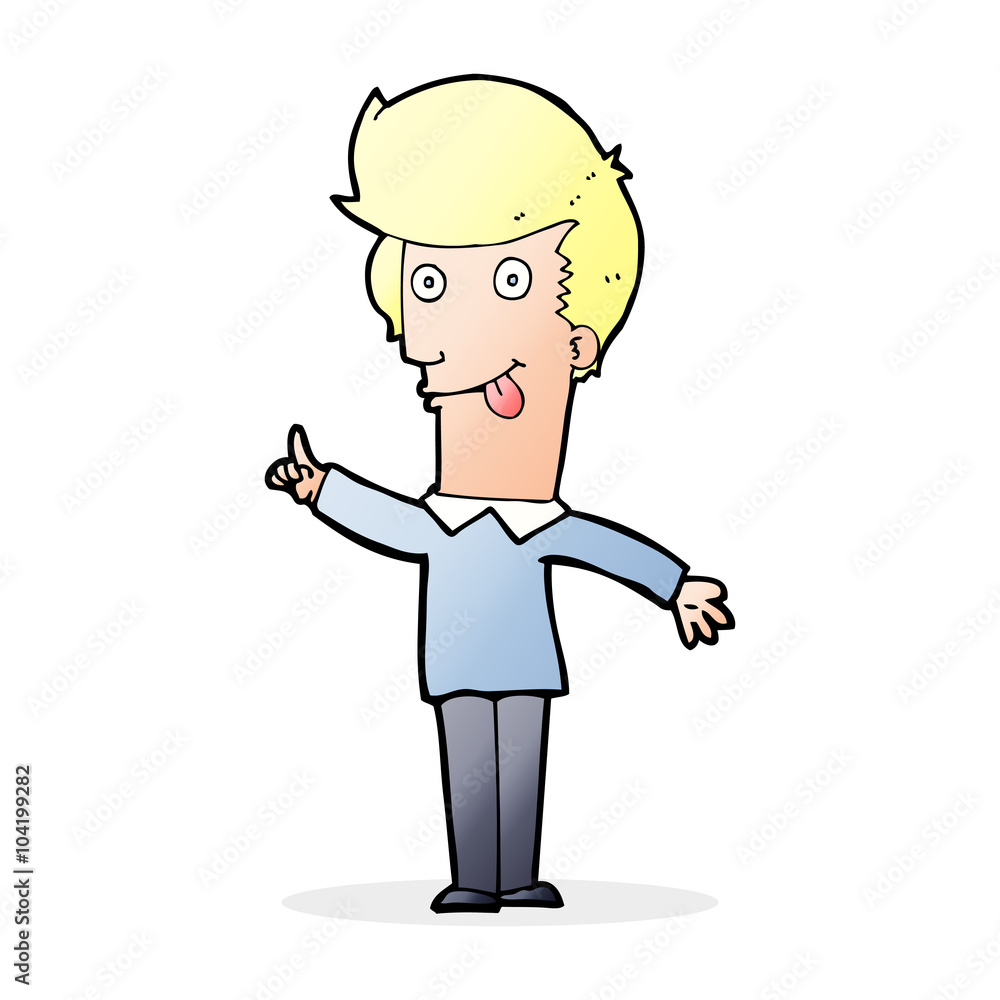 Fototapeta premium cartoon funny man with idea