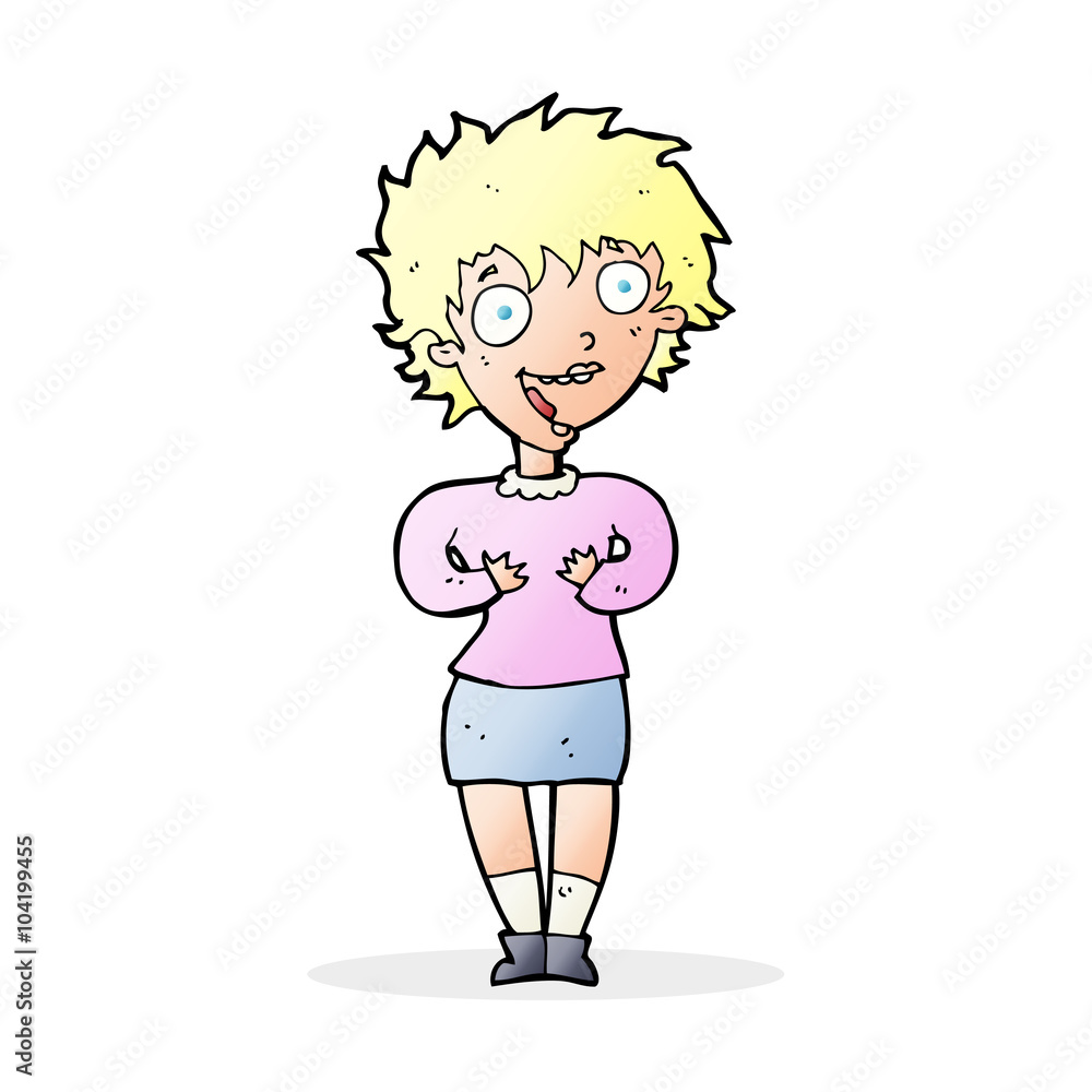 cartoon excited woman cartoon excited woman