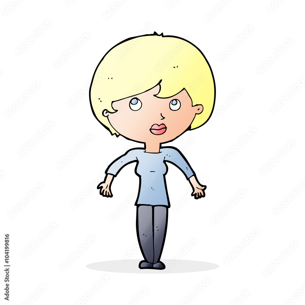 cartoon woman shrugging shoulders cartoon woman shrugging shoulders