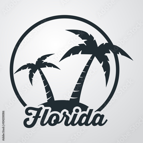 Icono plano Florida en isla en fondo degradado