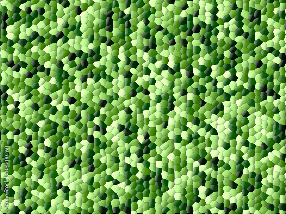 Abstract green hexagonal mosaic background in different shades of green