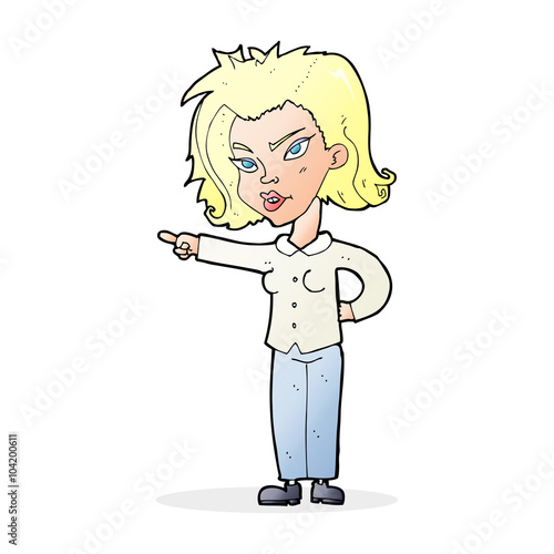 cartoon woman pointing