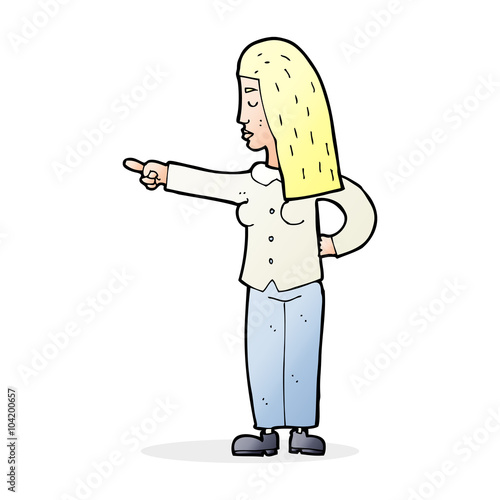 cartoon woman pointing