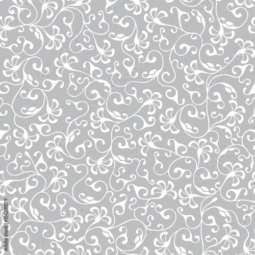 White floral seamless lace. Vector pattern