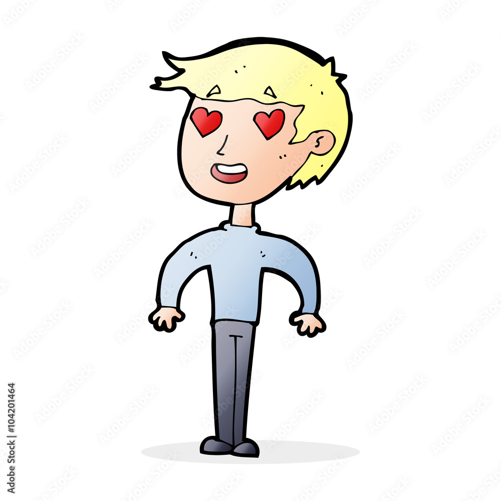 Fototapeta premium cartoon man in love