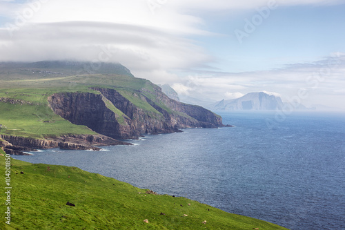 Mykines island and Atlantic...