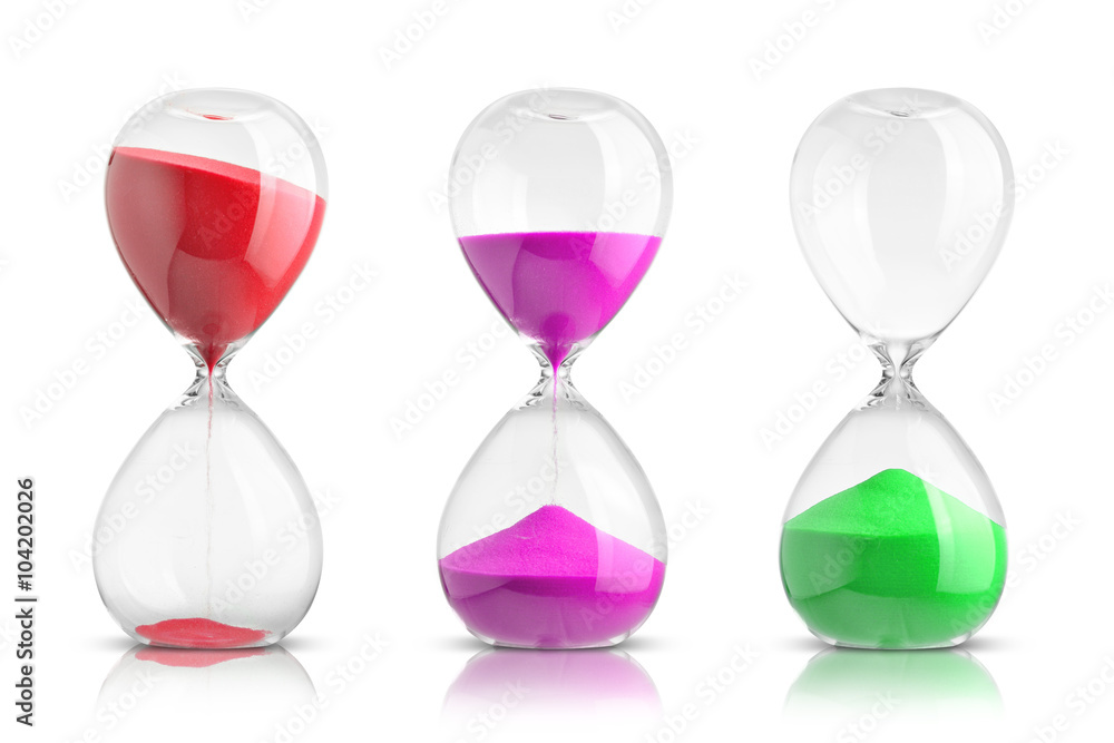 Collection of hourglasses isolated on white background Collection of hourglasses isolated on white background