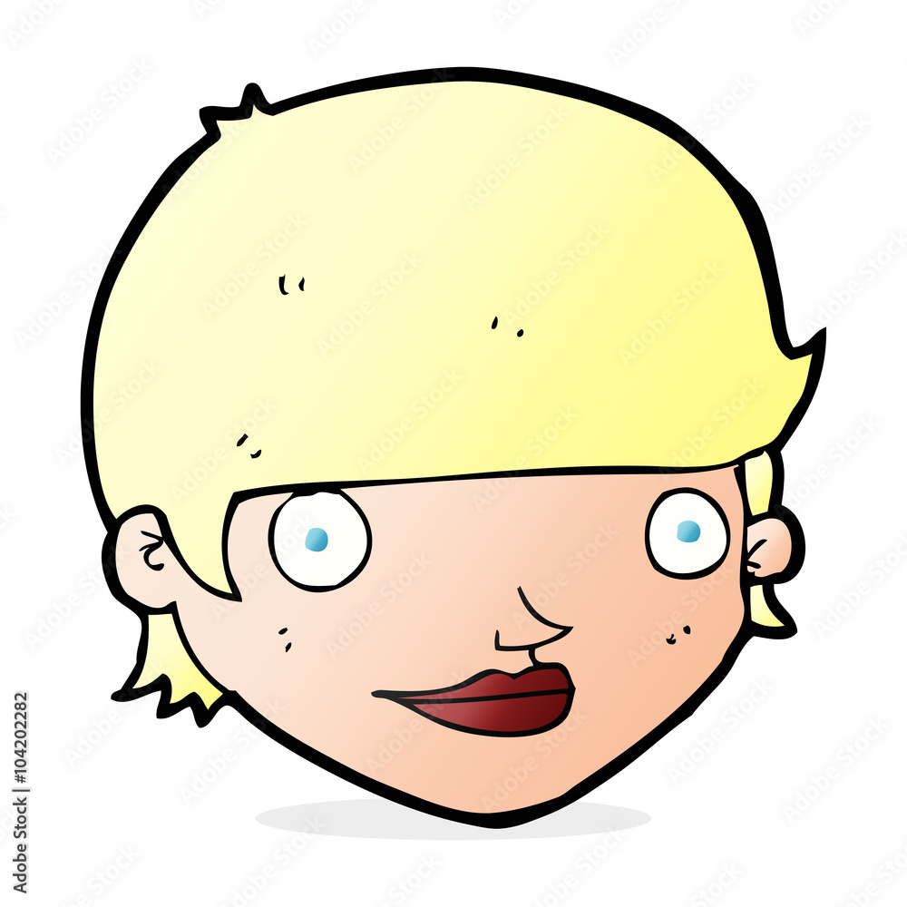 cartoon happy female face cartoon happy female face