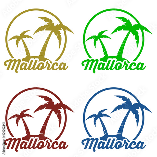 Icono plano Mallorca en isla en varios colores #1