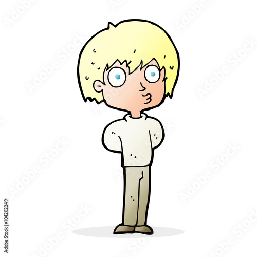 cartoon impressed boy