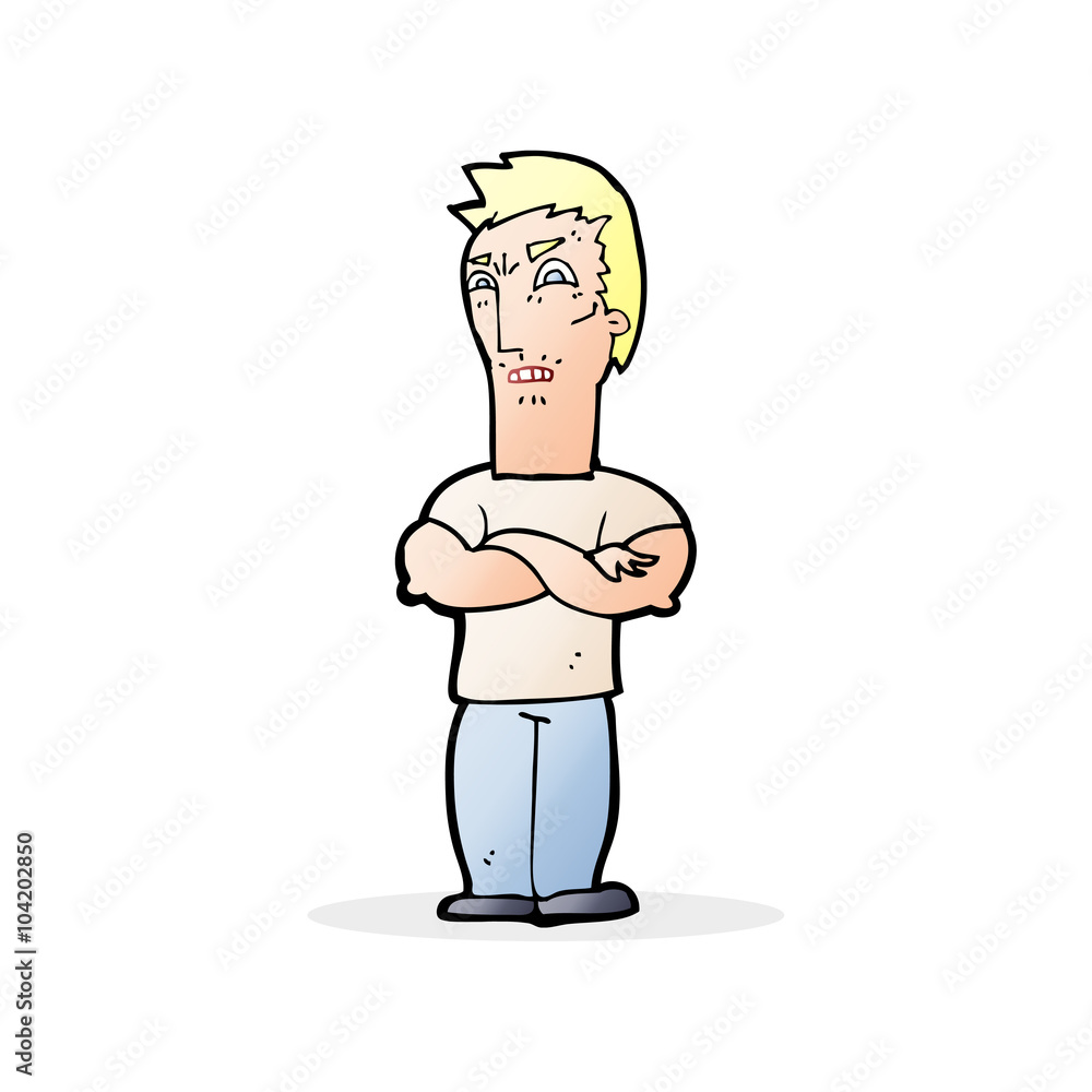cartoon annoyed man with folded arms cartoon annoyed man with folded arms