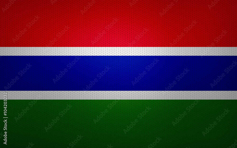 Closeup of Gambia flag