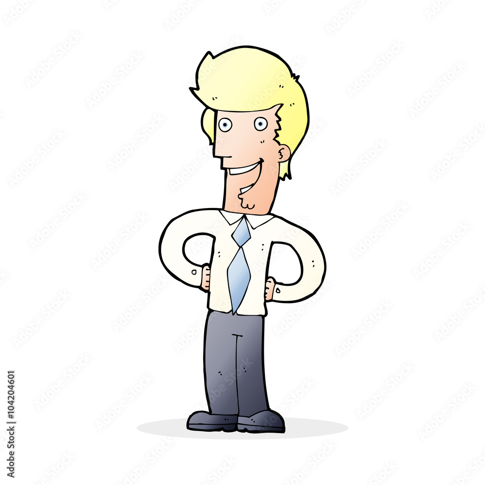 cartoon happy man
