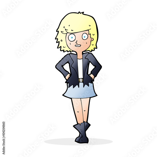 cartoon girl in jacket © lineartestpilot
