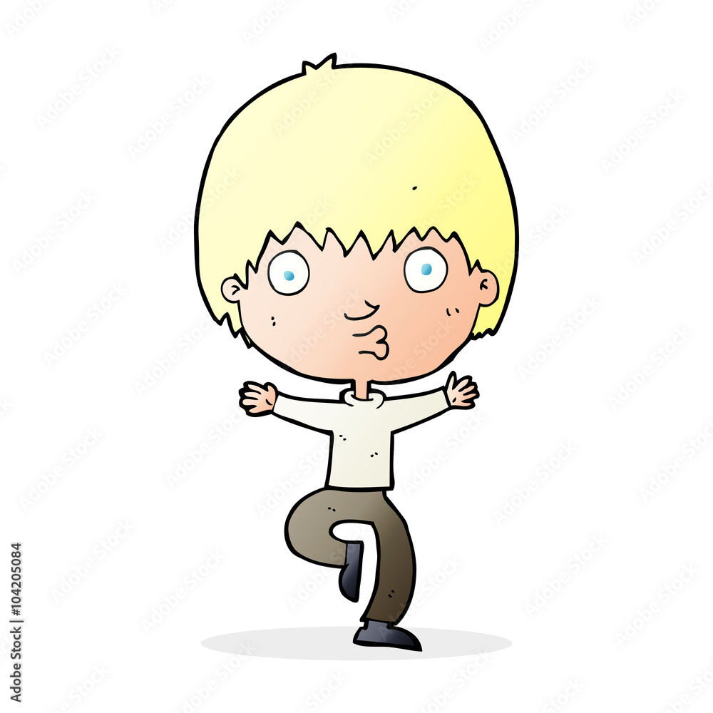 Obraz premium cartoon excited boy