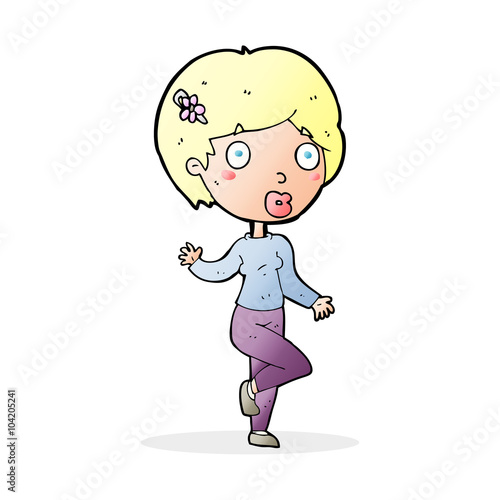 cartoon suprised woman