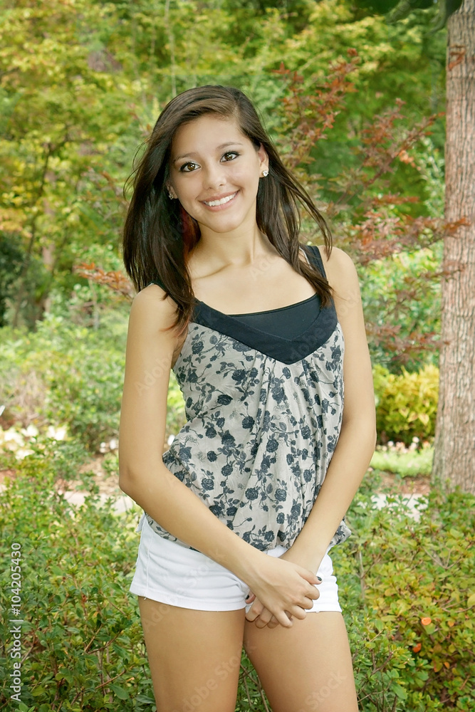 Young beautiful girl outdoor portrait standing Young beautiful girl outdoor portrait standing