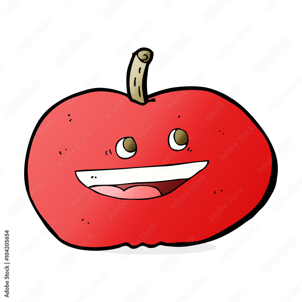 Obraz premium cartoon happy apple