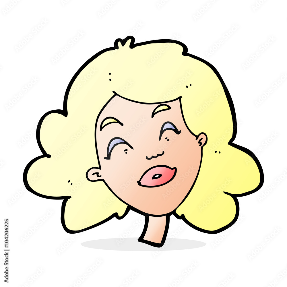 cartoon happy female face cartoon happy female face