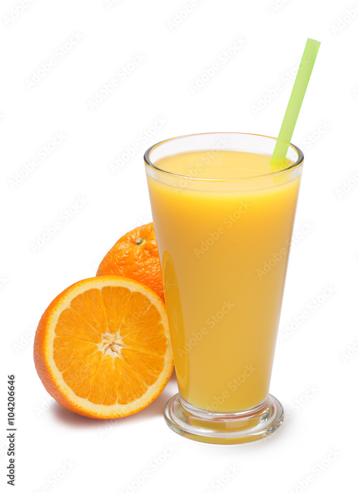 glass of freshly pressed orange juice isolated glass of freshly pressed orange juice isolated