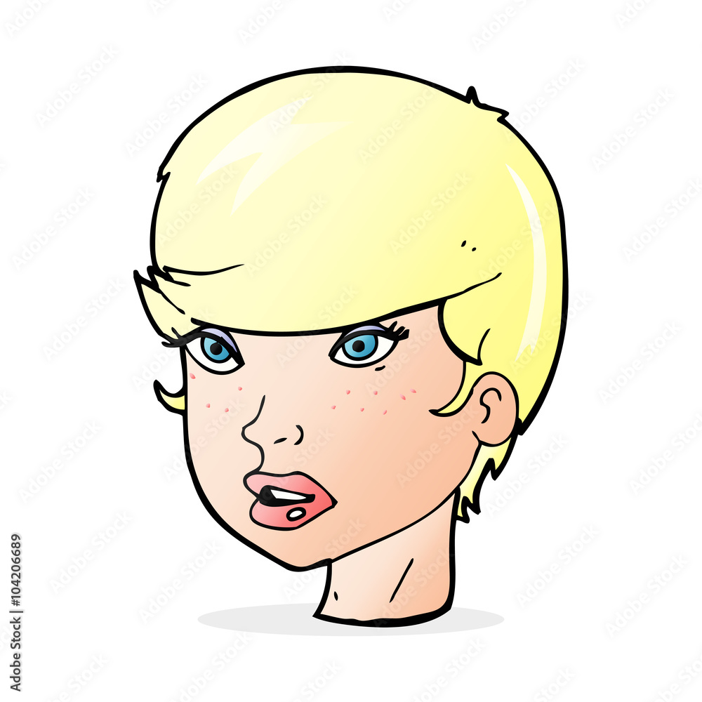 cartoon pretty female face cartoon pretty female face