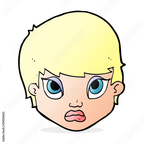 cartoon sulking woman