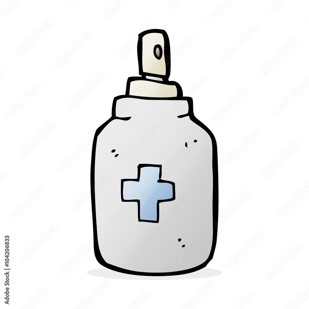 Obraz premium cartoon antiseptic spray