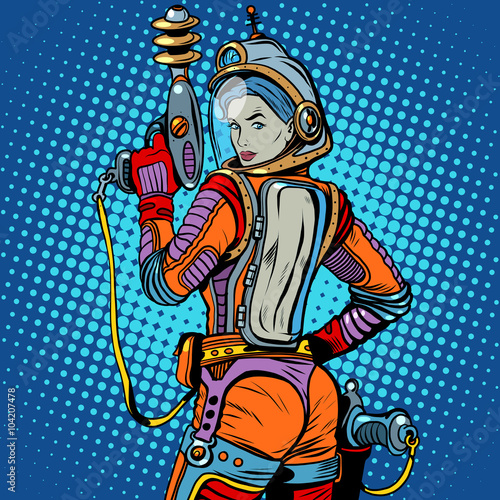 Girl space marine science fiction retro