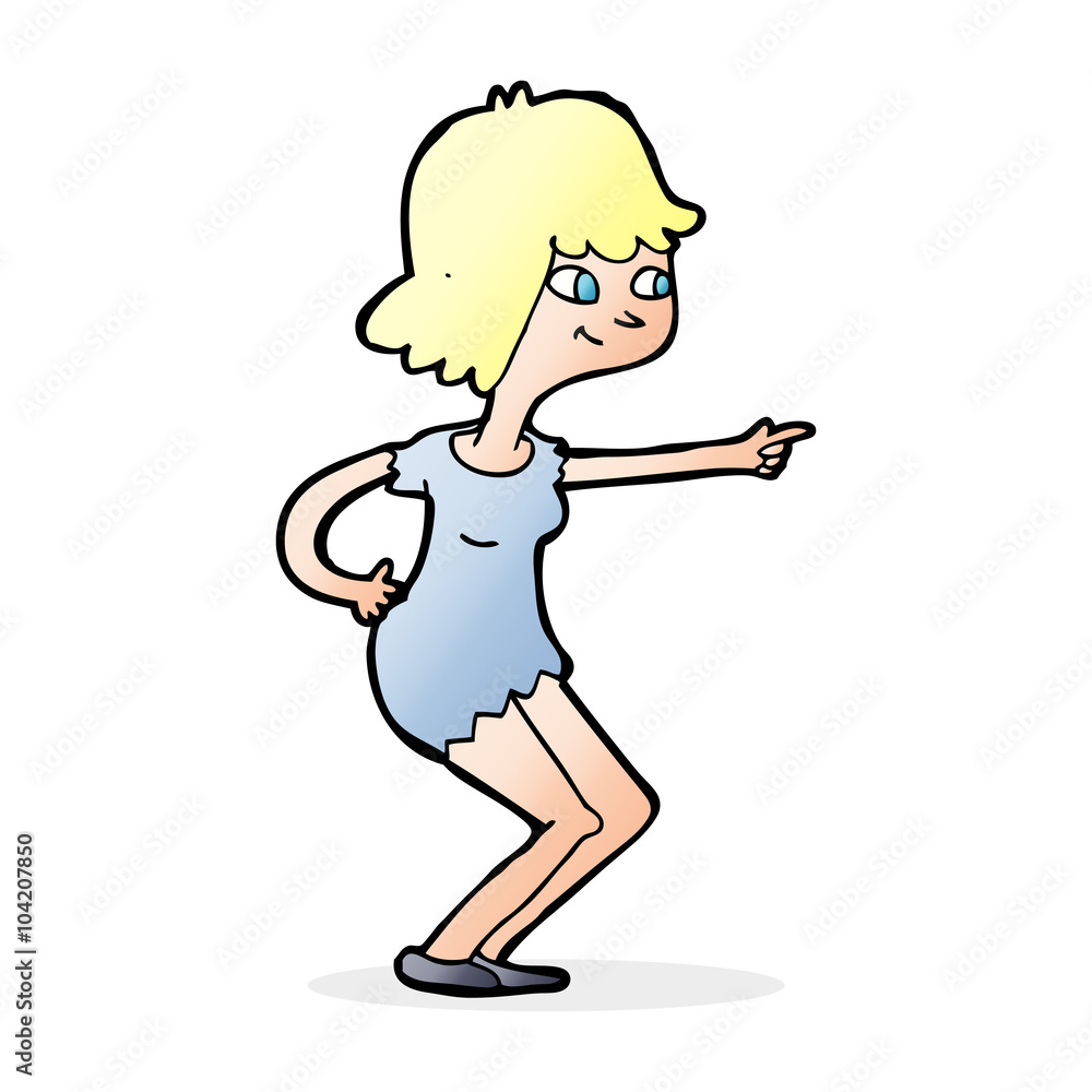 cartoon girl pointing cartoon girl pointing