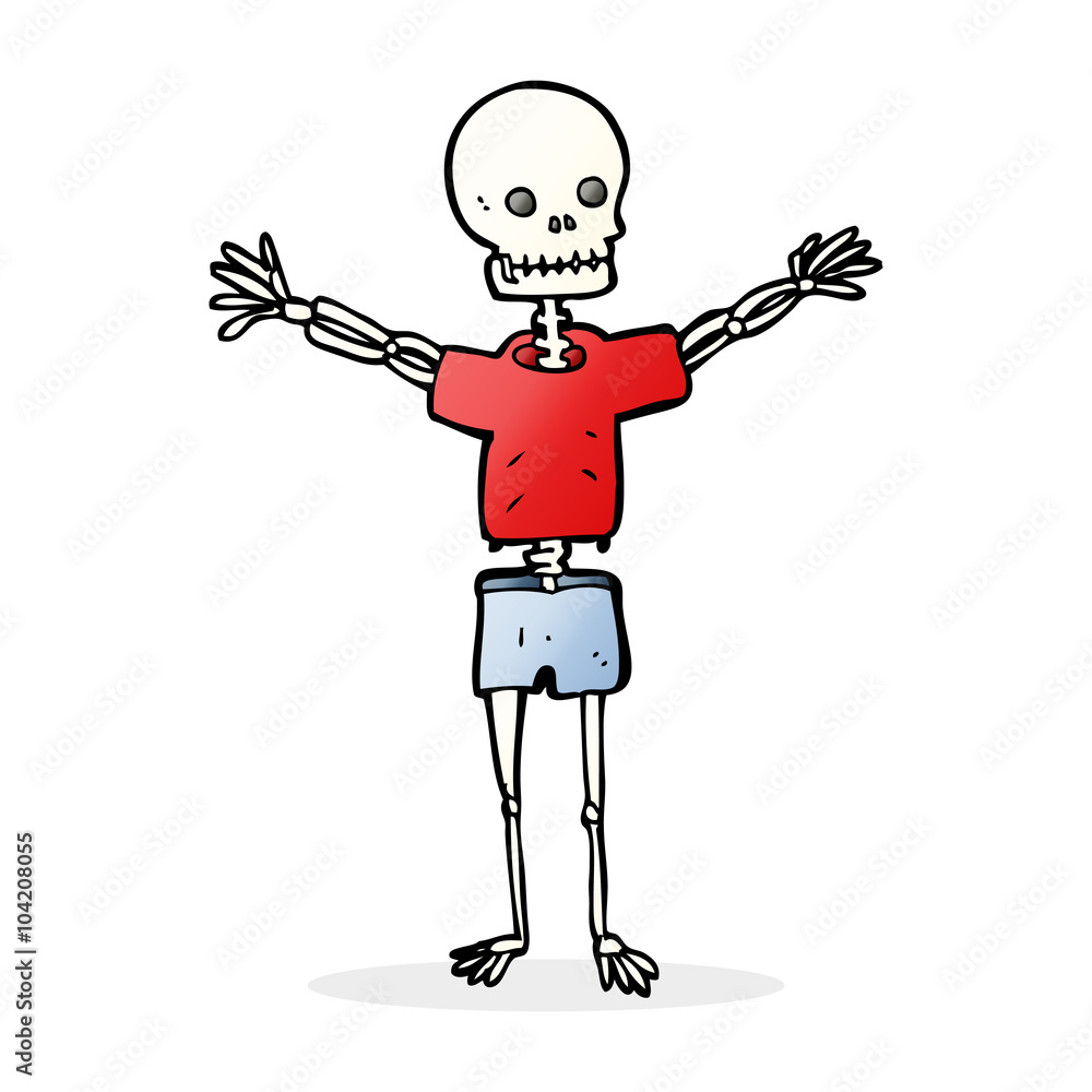 Fototapeta premium cartoon skeleton in clothes