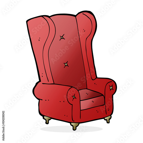 cartoon old armchair