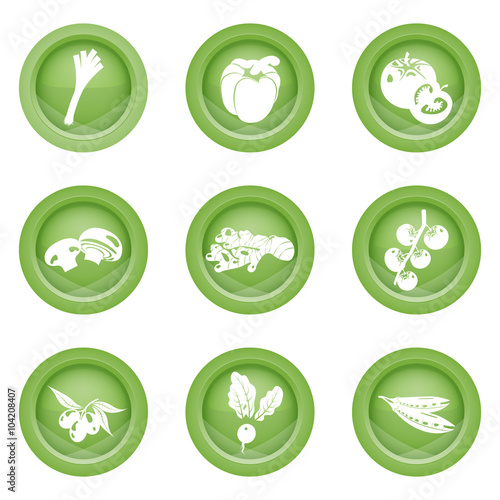 Set of colorful vegetables icons