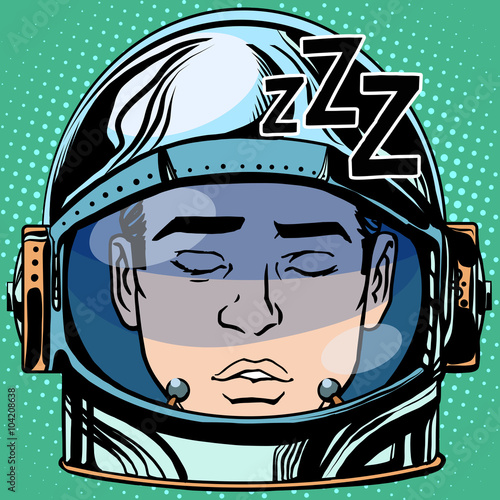 emoticon sleep Emoji face man astronaut retro